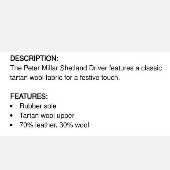 Peter Millar Shetland Leather & Tartan Wool Driving Loafer Sz 8.5 - Picture 13 of 13